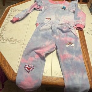 Brand new  without tags RAINBOW TIE DYE RUFFLE SET